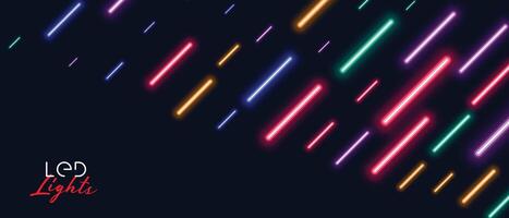 colorful neon led light rain background design vector