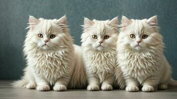 AI generated White Persian cat by capturing them against a simple, solid background a photo that showcases their beauty and elegance