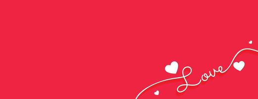 clean love banner for valentines day design vector