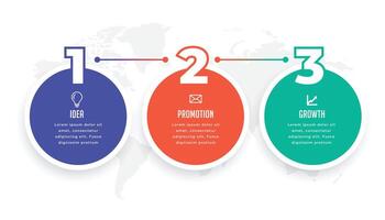 Tres opciones circulo infografía modelo diseño vector