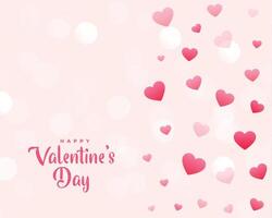 valentines day beautiful card with scattered hearts vector