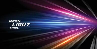 speed trail neon light lines motion background vector