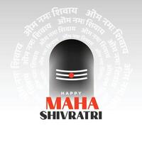 maha shivratri festival greeting with shivling design vector