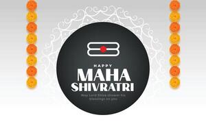 maha shivratri hindu festival greeting with marigold flower decoration vector