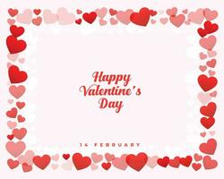valentines day hearts frame background design vector