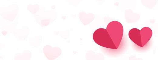 banner de corazón de papel del día de san valentín con espacio de texto vector