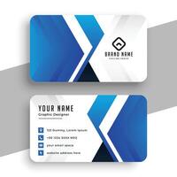 business card template in blue geometric style vector