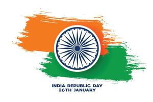 resumen tricolor indio grunge bandera para república día vector