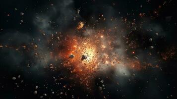 AI generated Explosion in space. Generative AI photo