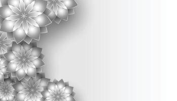 lovely grayscale flowers background with text space vector