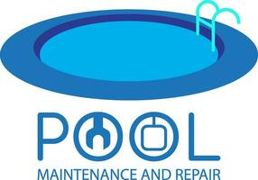 Pool repair and maintenance logo design vector