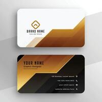 golden premium business card in geometric style vector