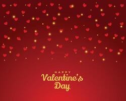 happy valentines day hearts greeting card design background vector