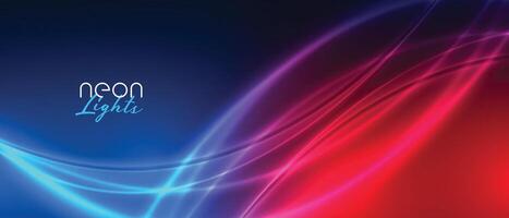 shiny neon light streak red and blue banner vector