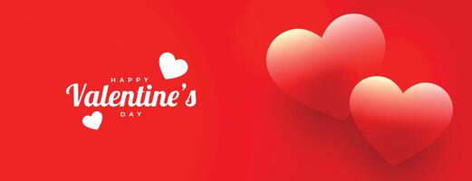 beautiful red love banner for valentines day vector