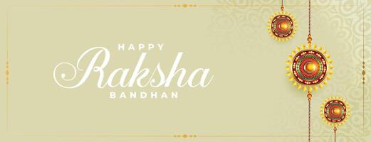 raksha bandhan festival banner with realistic rakhi design vector