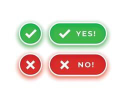 button style check and cross symbols vector