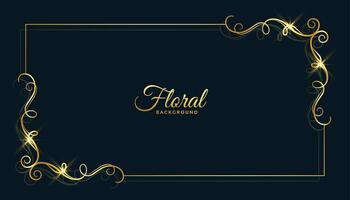 dorado floral marco antecedentes diseño vector