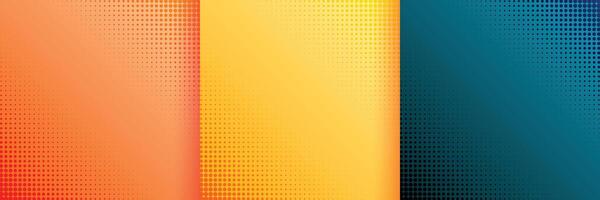 nice halftone wallpaper background set of three vector