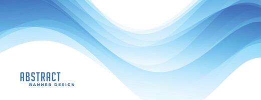 abstract blue wavy banner template vector