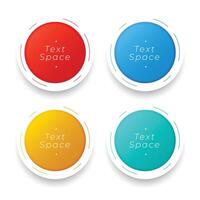 3d circular buttons in four colors vector