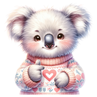 AI generated animal valentine and element png