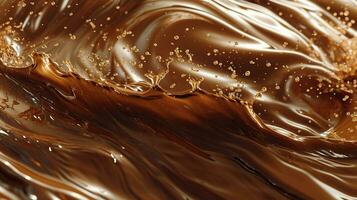 AI generated Close-up of a splash of chocolate as a background. photo