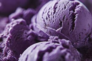 AI generated Close up of a blackberry ice cream for background and design. photo