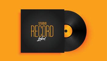 realistic music record label disk mockup vector