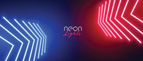 red and blue neon arrow wide wallpaper vector