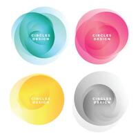 colorful abstract circles frames set vector