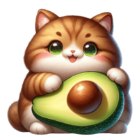 ai generato un' carino paffuto gatto con frutta png