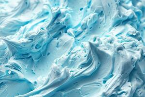 AI generated Close up of blue whipped cream texture for background and design. photo