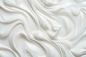 AI generated White whipped cream texture. photo