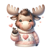 ai generado animal enamorado y elemento png