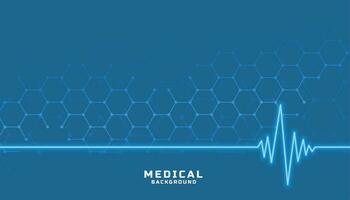 healthcare and medical banner with cardiograph line vector