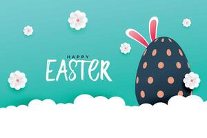 nice easter day banner in paper style design vector