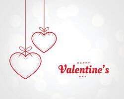 hanging hearts decoration for valentines day vector