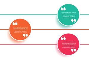 circular quotes template in three colors vector