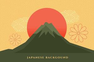 japanese background with mount fuzi  decorative design vector