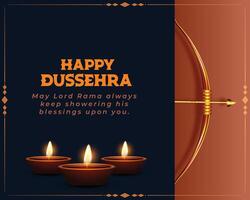 happy dussehra festival card realistic background vector