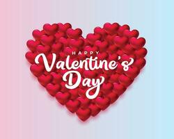 3d valentines day stylish greeting card design vector
