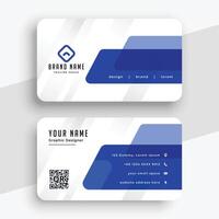 white and blue professional business card template vector