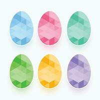 set of easter eggs in gems style vector