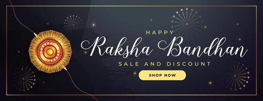 stylish indian raksha bandhan shiny banner design vector