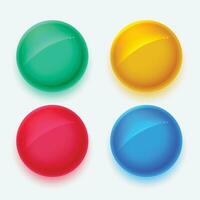 shiny circles buttons in four colors vector