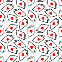 Seamless pattern with love mail  with hearts png
