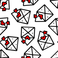 nahtlos Muster von Briefumschlag mit romantisch Botschaft png