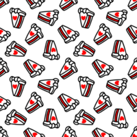 seamless pattern with Cupcakes with hearts. png