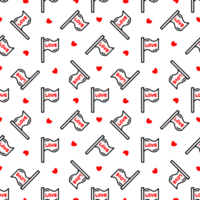 Seamless pattern with a flag and hearts png